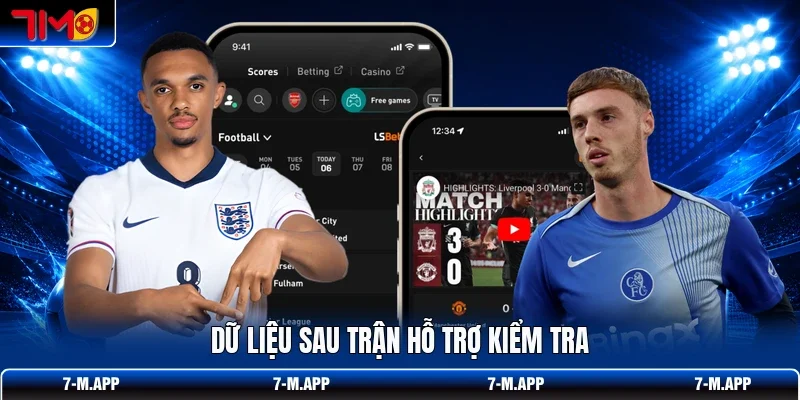 Dữ liệu sau trận hỗ trợ kiểm tra